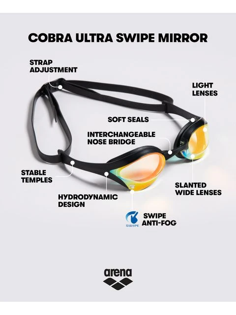 Arena Cobra Ultra Swipe Mirror Goggles - Yellow & Pink 5 Arena Cobra Ultra Swipe Mirror Goggles - Yellow & Pink - Image 3