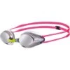 Arena Tracks Junior Mirrored Goggles - White & Fuchsia
