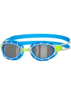 Zoggs Predator Titanium Goggles Small Fit - Smoke/Green/Silver/Blue