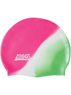 Zoggs Junior Multicolour Swim Cap - Pink/White/Green