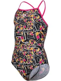 Arena Lightdrop Back One Piece - Freak Rose/Multi -Aqua Fit Wear multi 005086 950 1