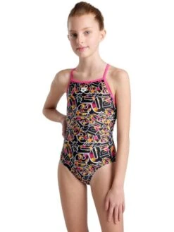 Arena Lightdrop Back One Piece - Freak Rose/Multi -Aqua Fit Wear multi 005086 950 4