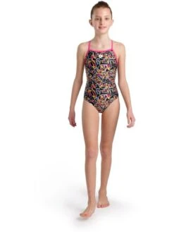 Arena Lightdrop Back One Piece - Freak Rose/Multi -Aqua Fit Wear multi 005086 950 6