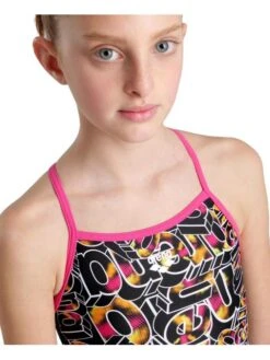 Arena Lightdrop Back One Piece - Freak Rose/Multi -Aqua Fit Wear multi 005086 950 7