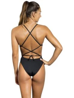 Odeclas Syncro Tie Back One Piece - Black -Aqua Fit Wear odeclas syncro tie back one piece black btfs20 101 2