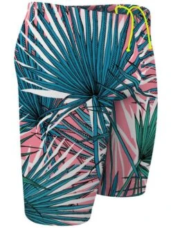 Q Swimwear Jammers - Pink Palm -Aqua Fit Wear q swimwear pink palm jammers qsppm 2