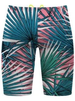 Q Swimwear Jammers - Pink Palm -Aqua Fit Wear q swimwear pink palm jammers qsppm 3