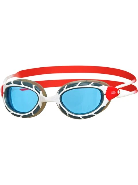 Zoggs Predator Goggles - Blue Tint/White/Red 3 Zoggs Predator Goggles - Blue Tint/White/Red