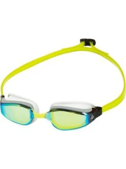 Aqua Sphere Fastlane Goggles - Titanium Yellow Mirror/White/Yellow