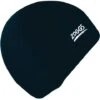 Zoggs Junior Plain Swim Cap - Black -Aqua Fit Wear zoggs junior plain swim cap black 465015bk 300709