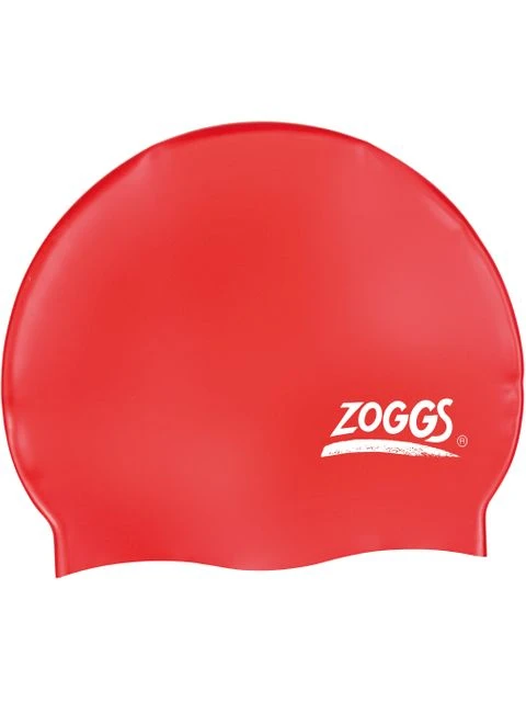 Zoggs Plain Swim Cap - Red 3 Zoggs Plain Swim Cap - Red