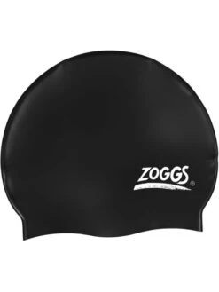 Zoggs Plain Silicone Swim Cap - Black
